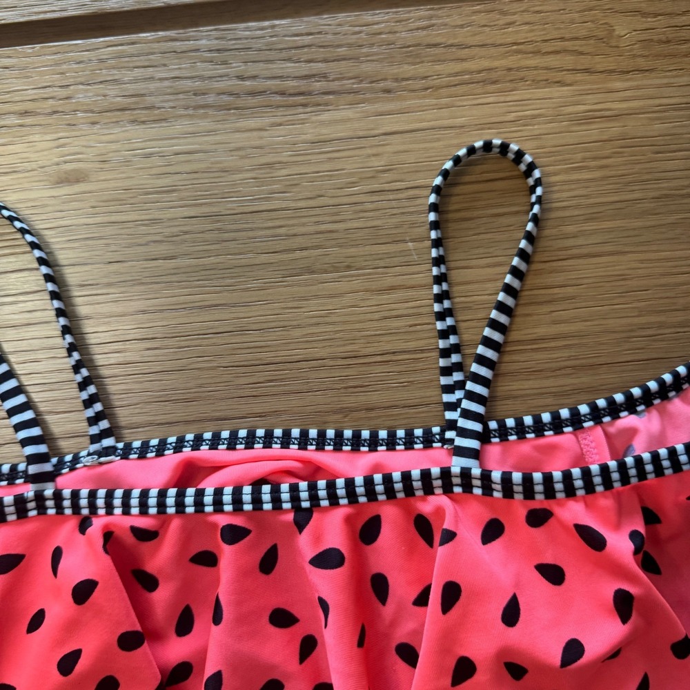 Cat & Jack Girls Pink Watermelon Flounce Ruffle Bikini Swim Top Size M 7/8 - Picture 5 of 5